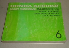 Catalogo Ricambi Parti Honda Accord Hatchback Tipo Sj 800/810 Acciaio Inox 1978