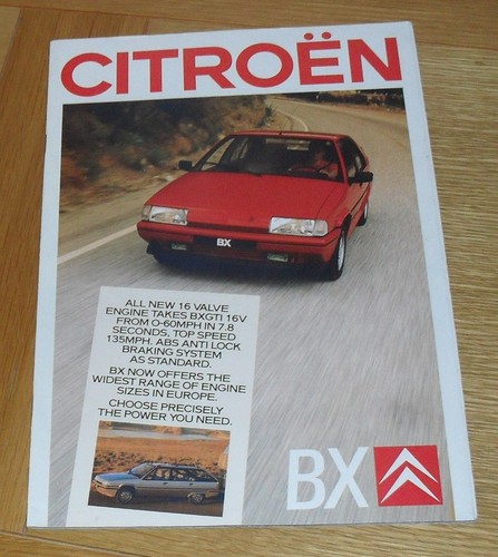 Brochure citroen 1987 bx - brochure,