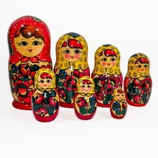 MATRIOSKA Russa Originale Vintagein Legno 7 pezzi Grande di 27 cm