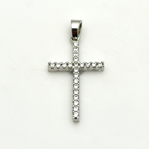 Croce oro bianco 18kt - 18kt, con