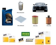 Filtri Tagliando + Olio per Alfa Romeo 159 Brera 1.9 2.0 JTDM 120 150 170 Hp Cv