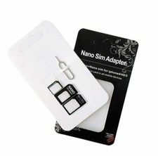 ADATTATORE CONVERTITORE NANO MICRO SIM Nanosim CARD KIT 4in1 SCHEDA + ESTRATTORE