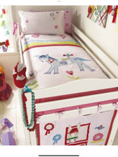 Copripiumino singolo e federa Izziwotnot "Nastri e Rosette" - nuovo