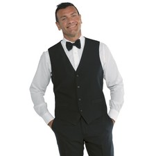 Gilet unisex nero Isacco poliestere uomo donna cameriere sala ristorante