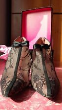 Scarpe francesine Beverly Feldman in pizzo nero n.38,5 blk. nat. lace come nuove