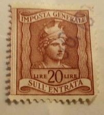 MARCA DA BOLLO-IMPOSTA GENERALE-20 LIRE-1959-FILIGRANA STELLA