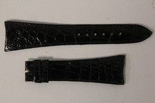 Bracelet montre Universal Genève croco noir 23 mm vintage (66592)