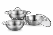 Set Wok 6 Pezzi Acciaio Inox