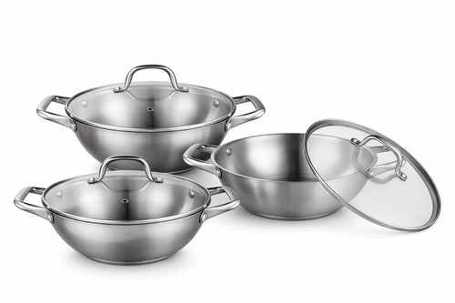 Set wok pezzi acciaio inox - wok, 6