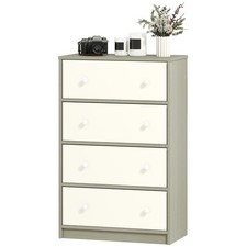 HOMCOM Cassettiera Moderna 4 Cassetti Pieghevoli 58x30x91 cm