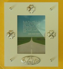 NOZZE D'ARGENTO 25° ANNIVERSARIO DI MATRIMONIO PORTAFOTO ARGENTO LEGNO cm25x30x2