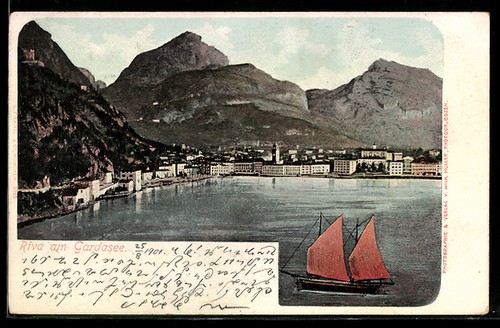 Litografia riva lago di - riva, /