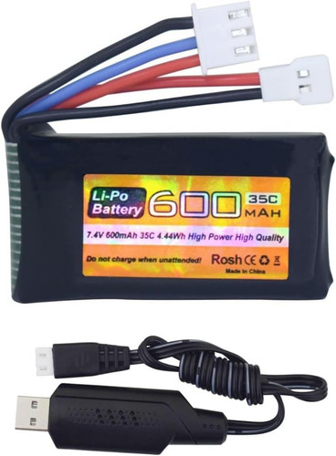 Batteria lipo 600mah 35c - 7.4v,