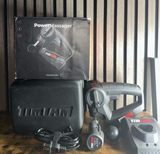 Massaggiatore elettrico Tim Tam grigio tessuto profondo senza fili con caricabatterie e punte presa da viaggio