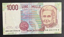 Lire 1000 Montessori Prima Emissione 1990 AAA