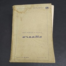 Libretto Note tecniche sul veicolo Orsetto OM, 1967. Macchie d'officina, strappi
