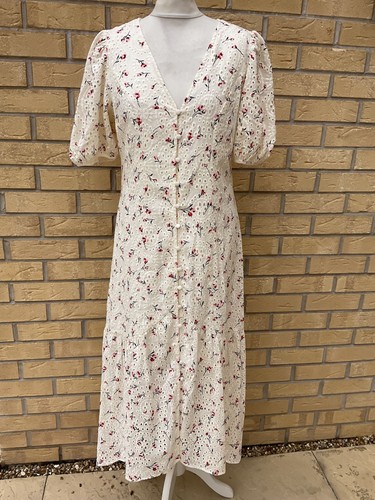 Abito midi avorio floreale - midi, m&s