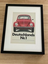 1969 Germania n.1 Volkswagen Maggiolino VW Vintage Advert Pubblicità Incorniciata Immagine