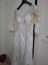 abito da sposa a sirena personalizzato in pizzo von rose colore bianco con coda 