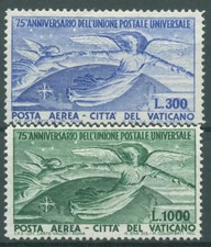 Vaticano 1949 Unione Postale Mondiale UPU Angelo 161/62 con piega