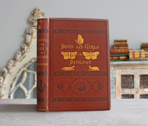 Rare antique old book biology - antique,
