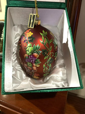 Decorazione natalizia Joan Rivers FABERGE. Splendido uovo in vetro a forma di 5,5"