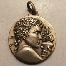 Medaglia TEDOFORO CON FIACCOLA OLIMPICA - incisore Cost. Costantino Affer