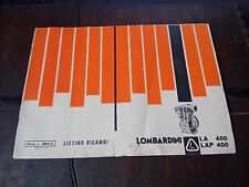 LOMBARDINI MOTORI MOTOREN ENGINE MOTEUR LISTINO PARTI RICAMBIO LA/LAP 400 1966