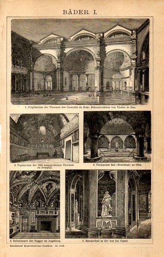 Stampa antica 1897 - antica, terme