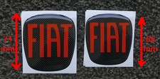 ADESIVO 3D STICKERS STEMMA FIAT PUNTO EVO ANTERIORE POSTERIORE CARBONIO ROSSO