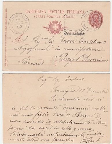 Intero postale centesimi 10 - -,