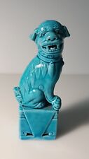 Vecchio Fo Dog O Cane Di Fo Porcellana Cinese Turchese Smaltata A Fuoco 1950/60s