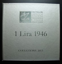 EDITALIA POLIGRAFICO DELLO STATO 2013 1 LIRA 1946 IN BRONZO ARGENTATO
