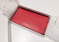 Emporio Armani portafoglio donna rosso logo oro Y3H304 vera pelle