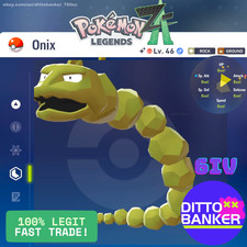 Pokemon Leggende ZA✨SHINY ONIX Lv39 Adamant/6IV/Maschio VELOCE Tradė Pronto