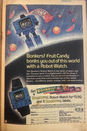 Bonkers 1986 candy robot - 1986!,