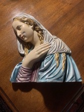 Busto In Gesso Di Madonna Antico Presumibilmente Primi Novecento. Altezza 40 Cm