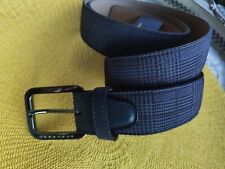 MORESCHI - CINTURA PRINCIPE DI GALLES BLU DA UOMO IN VERA PELLE 115cm Made@Italy