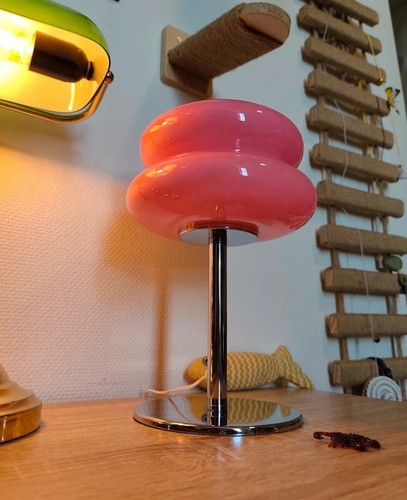 Lampe verre rose bonbon - lampe,
