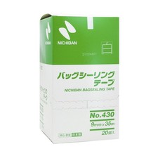 NICHIBAN Nastro sigillante per borse n. 430, 20 rotoli, 9 mm x 35 m, bianco