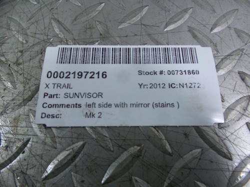2012 nissan trail sun visor - nissan, x