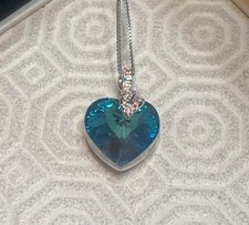 COLLANA CUORE CRISTALLO AZZURRO SWAROVSKI - SIVERY - FONDO DI MAGAZZINO