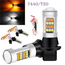 2X T20 7440 42LED 2835 50W Kit Luci Segnale di Rotazione LED DRL Doppio Colore Switchback