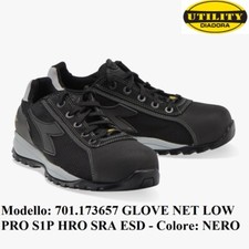 SCARPA ANTINFORTUNISTICA DIADORA GLOVE NET LOW PRO S1P HRO SRA ESD  NERO