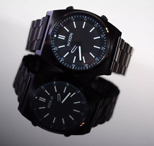 Orologio Nixon Brigade SS nero con timer quadrante esterno nuovo senza etichette