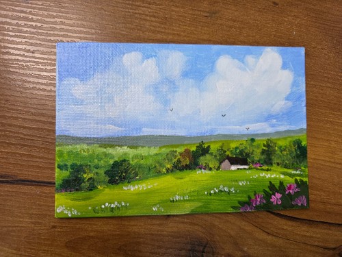 Original acrylic landscape - original,