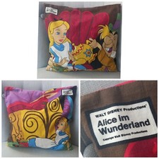 Vintage Raro Cuscino Tessuto Walt Disney Productions Alice Meraviglie Wunderland