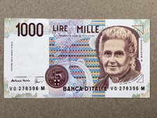 1990 1000 mille lire Montessori repubblica italiana VG 278395 M