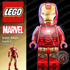 ⭐ LEGO Iron Man Mark 6 sh1015 Minifigure Marvel Avengers Logo 76313 Tony Stark