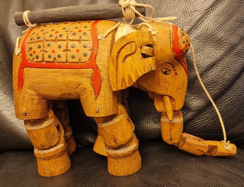 Vintage indian wooden jointed - wooden,